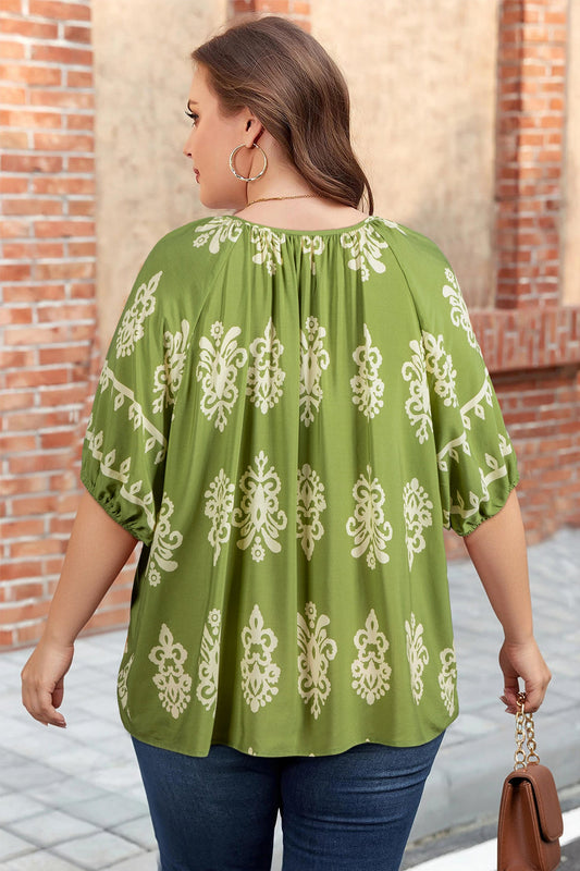 Gabriella Floral Short Sleeve PLUS Top