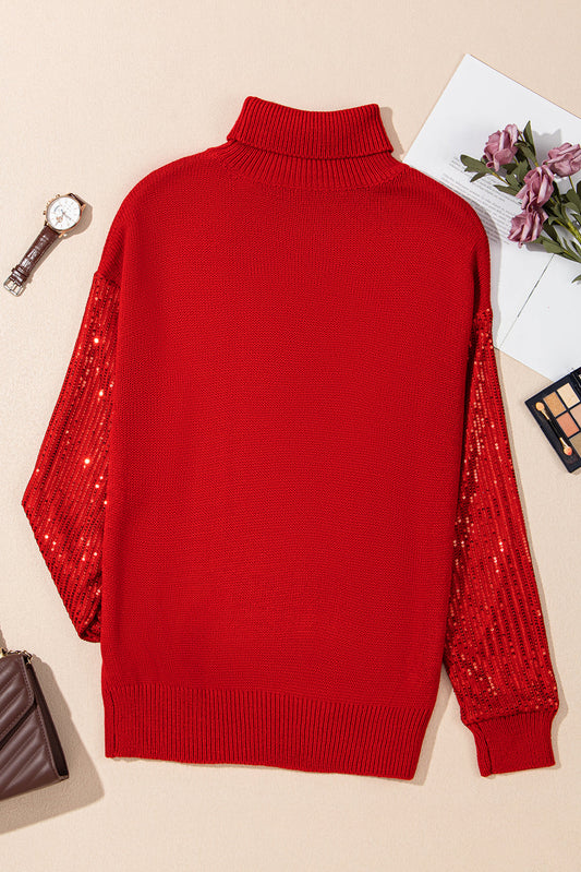 Isabella Sleeves Christmas Turtleneck Sweater