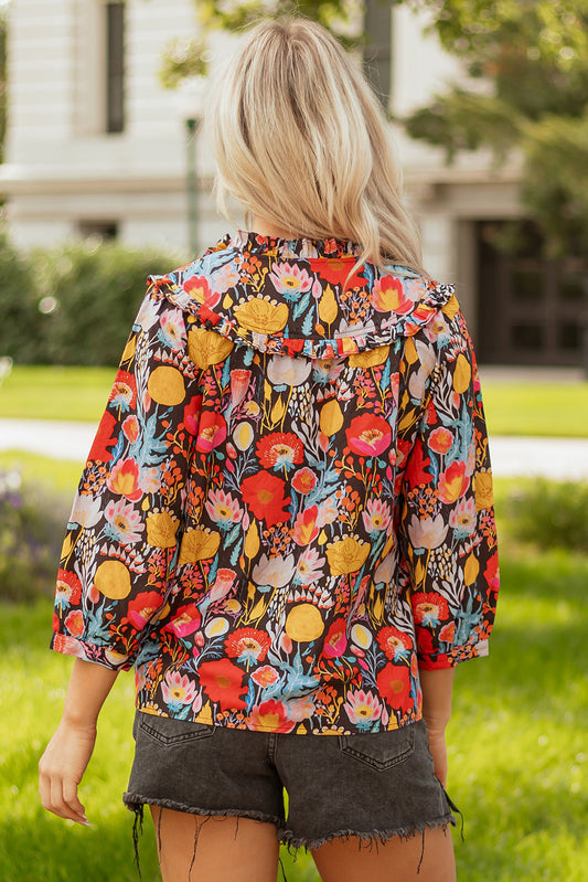 Amara Puff Sleeve Tied Blouse