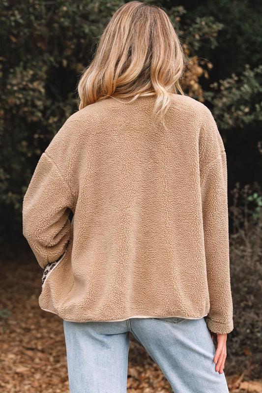 Renaona Print accent Plush Jacket