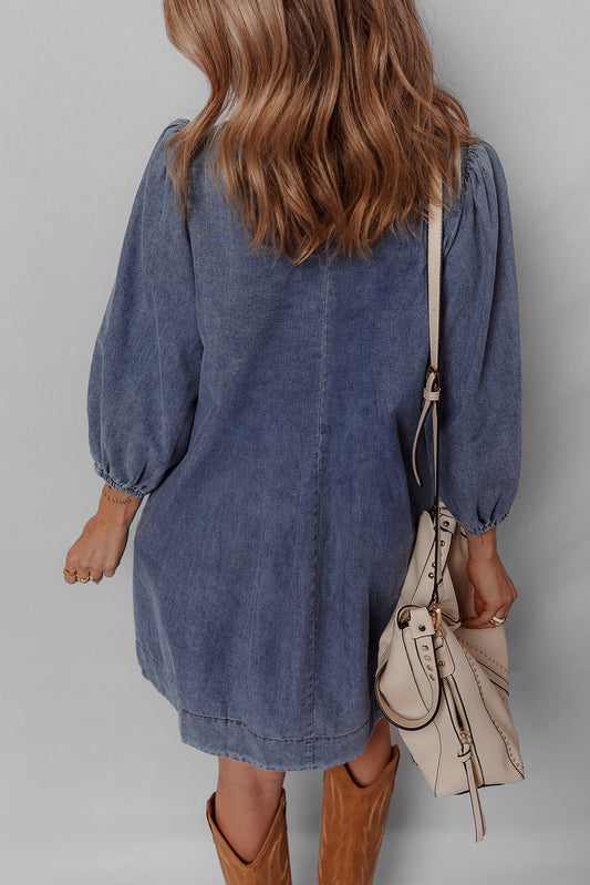 Autumn Tied Pleated Mini Dress