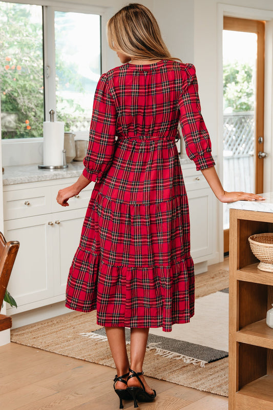Della Ruffle Hem Long Dress