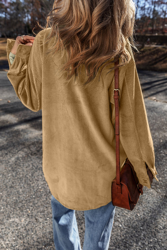 Giuliana Patched Up Corduroy Shacket