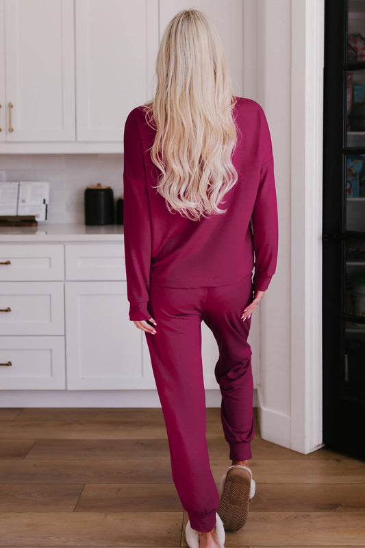 Evelyn Pants Lounge Set Long Sleeve Top