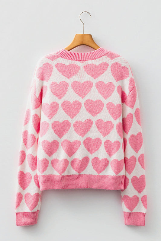 Skylar Heart Print Knit Sweater