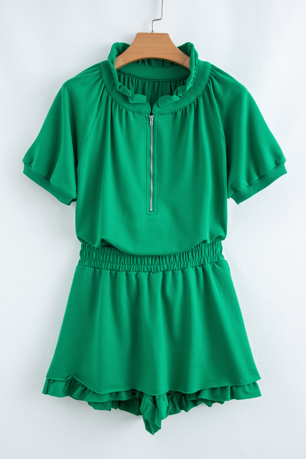 Laylani Puff Sleeve Top and Ruffled Shorts Set