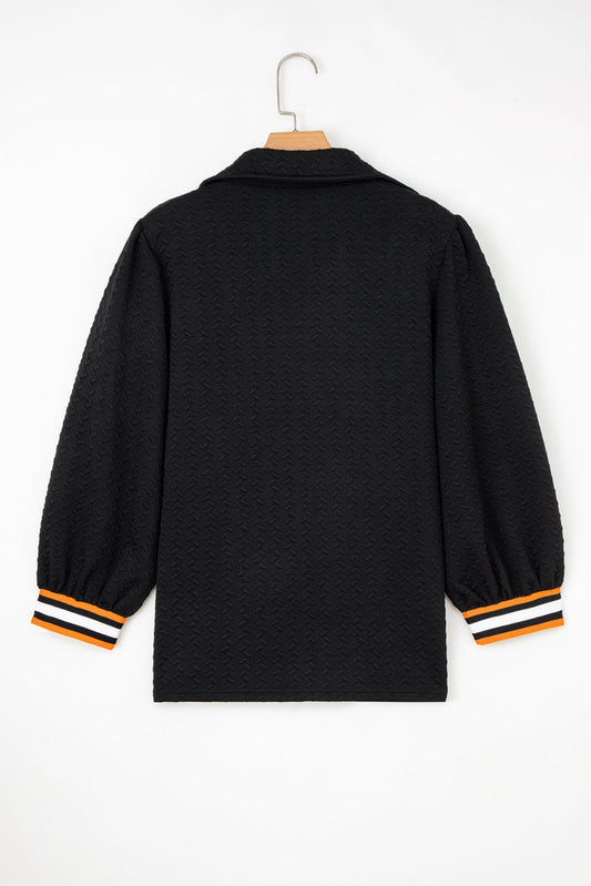 Keziah Patchwork Polo Collar Pullover
