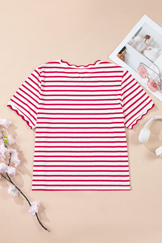 Royalty Scalloped Trim T Shirt