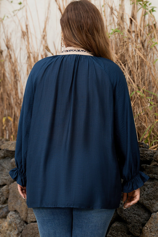 Katelyn Long Flounce Sleeve PLUS Blouse