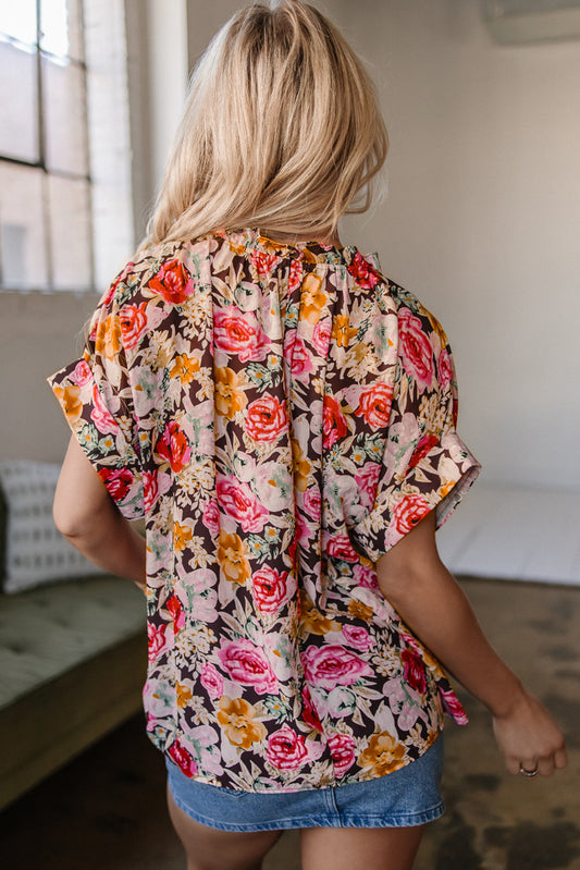Rhea Floral Crew Neck Blouse