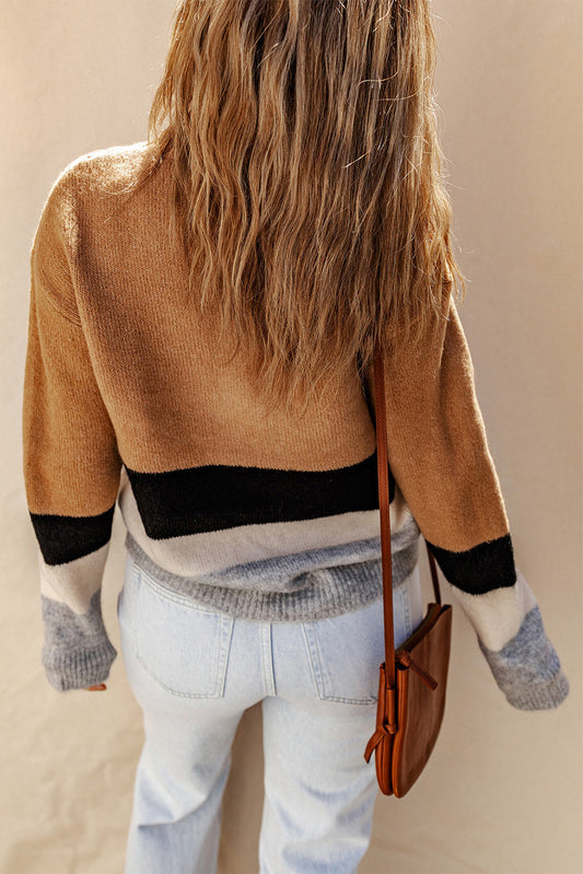 Elizabeth Striped Ribbed Knit Sweater