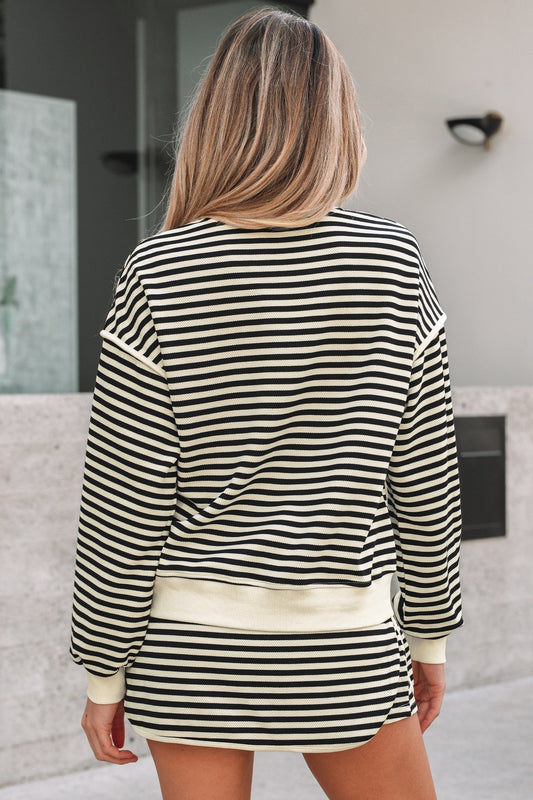 Jessica Drop Shoulder Pullover Top & Skirt Set