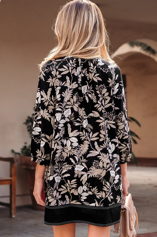 Zaria Print Loose Mini Dress