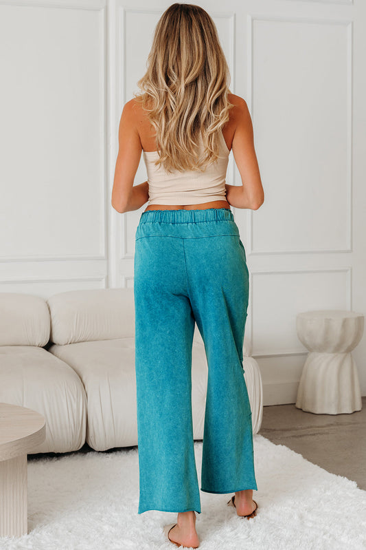 Amirah Raw Hem Patched Pants