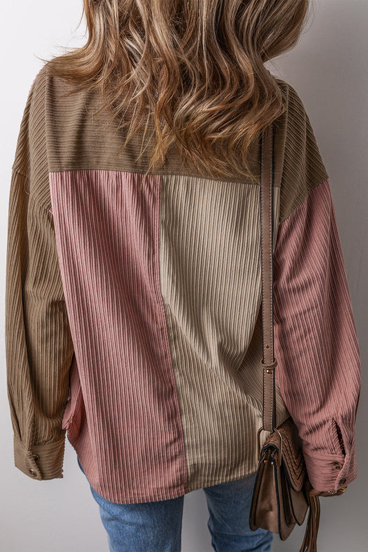 Abigail Block Chest Corduroy Shacket