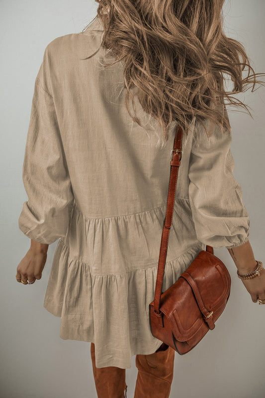Scarlet Sleeve Tiered Pleated Shirt