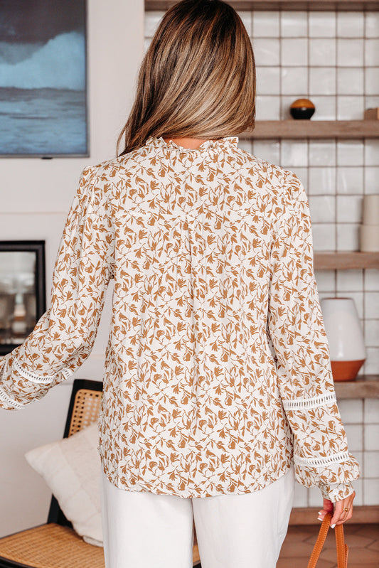 Melanie Lace Floral Puff Sleeve Top
