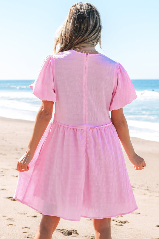 Winona Bubble Sleeve High Waist Mini Dress