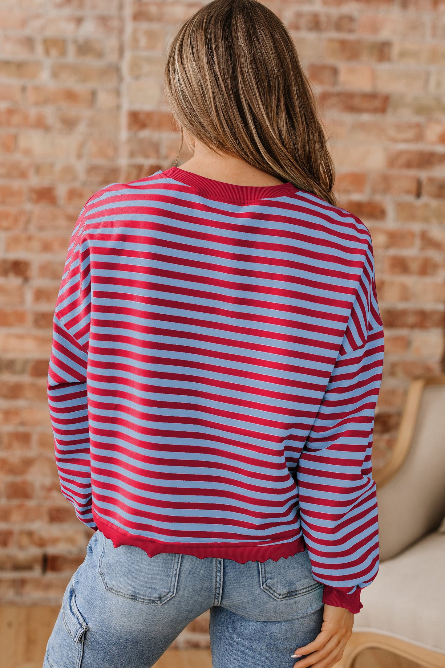 Zuri Ribbed Trim Oversize Sweatshirt