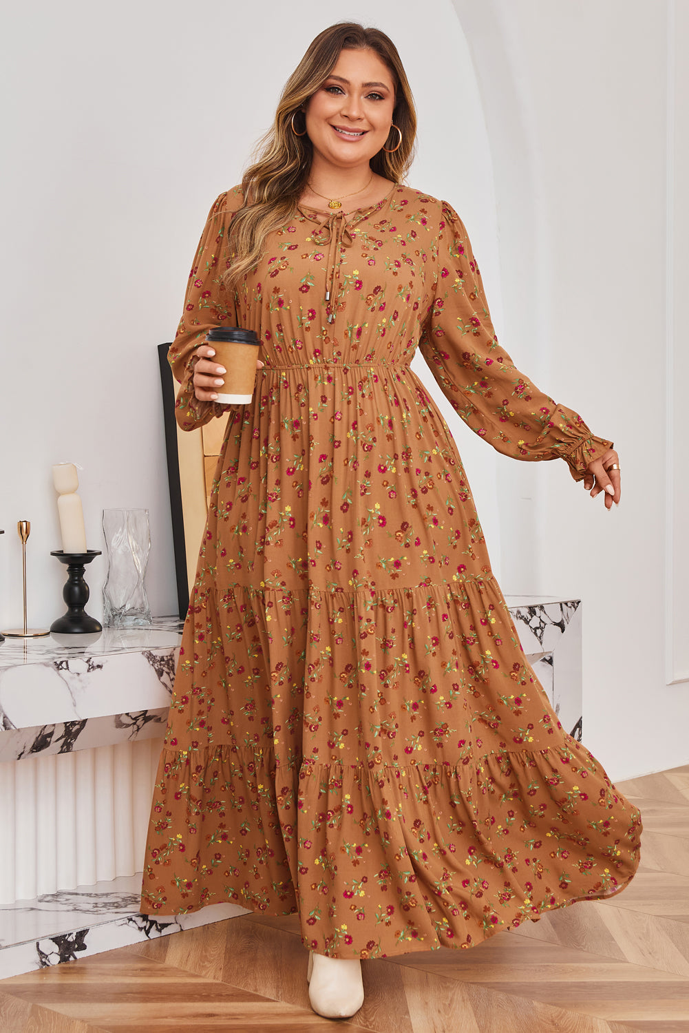 Charleigh Sleeve Tiered Maxi PLUS Dress