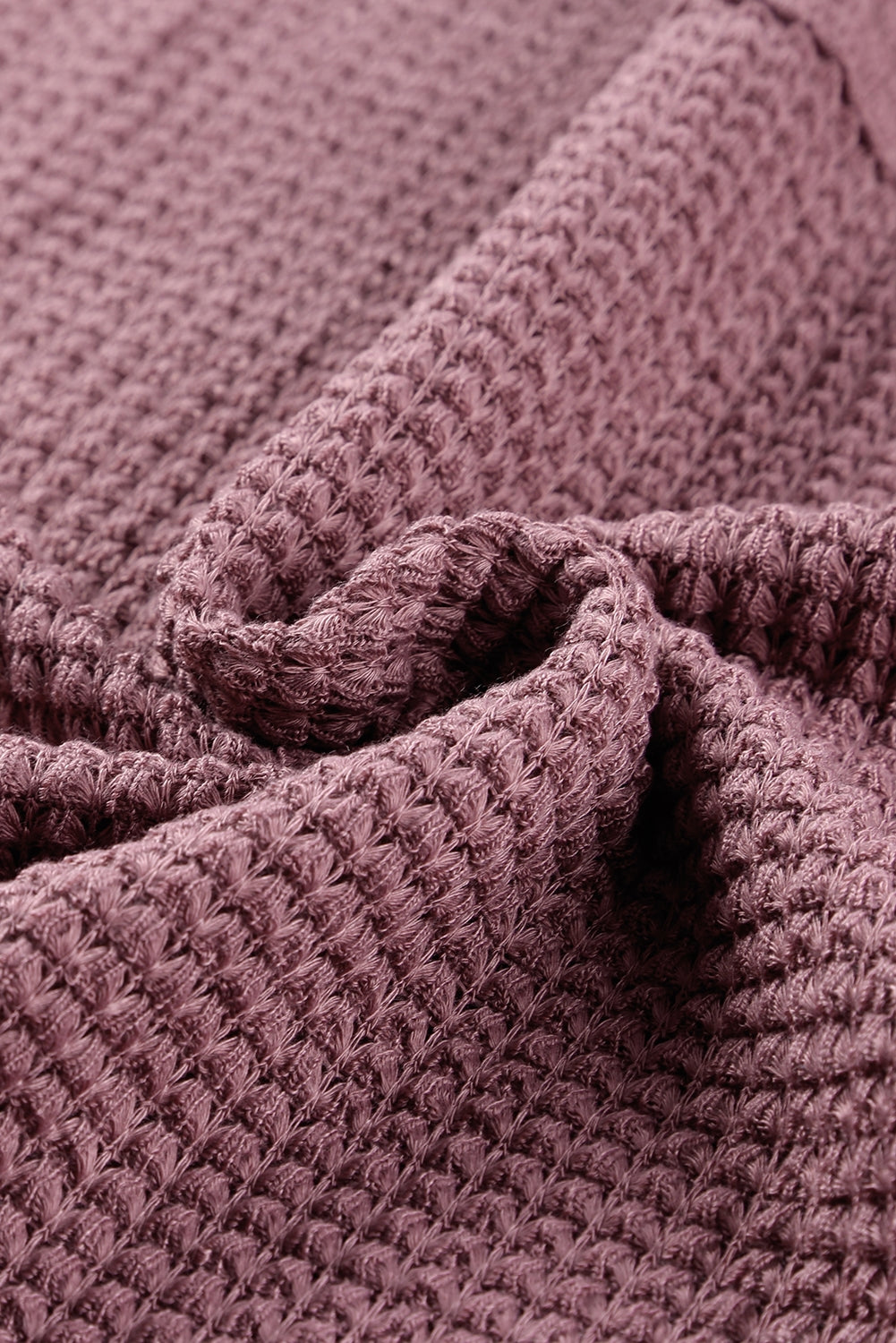 Evelyn Waffle Knit Loose Long Sleeve Top