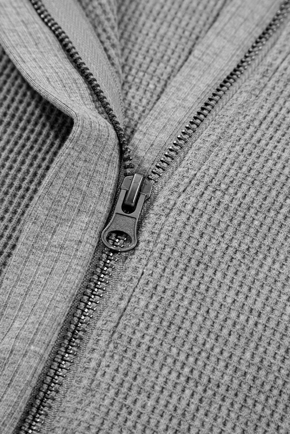 Kayla Waffle Zip Up Hooded Jacket