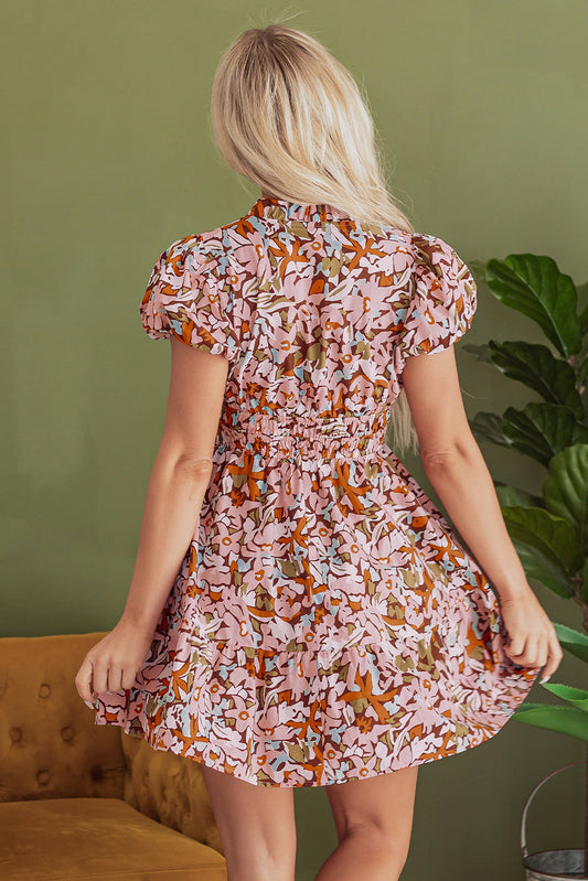 Florence Floral Puff Sleeve Mini Dress
