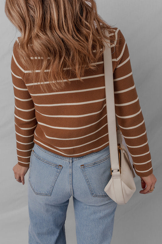 Lilly Striped Knit Cardigan Sweater