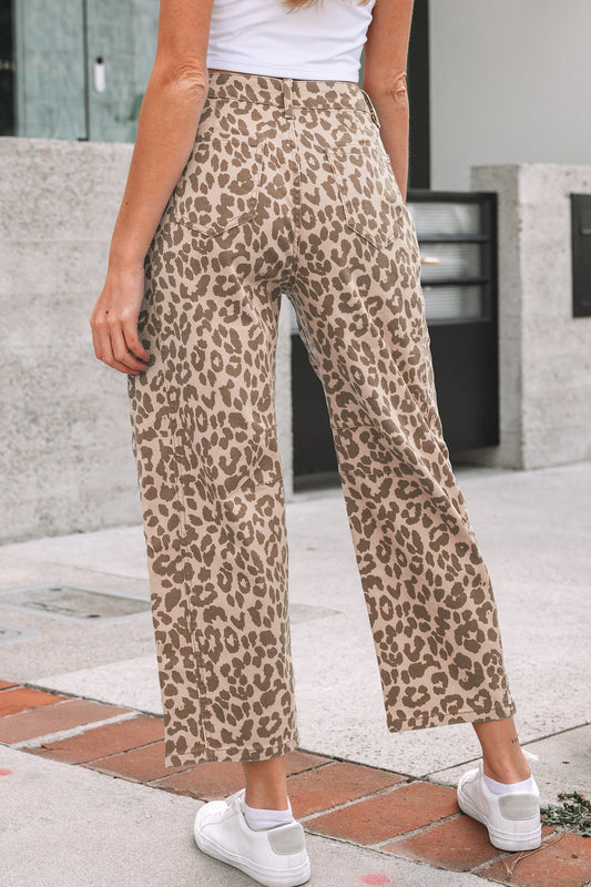 Winnie Print Straight Loose Jeans
