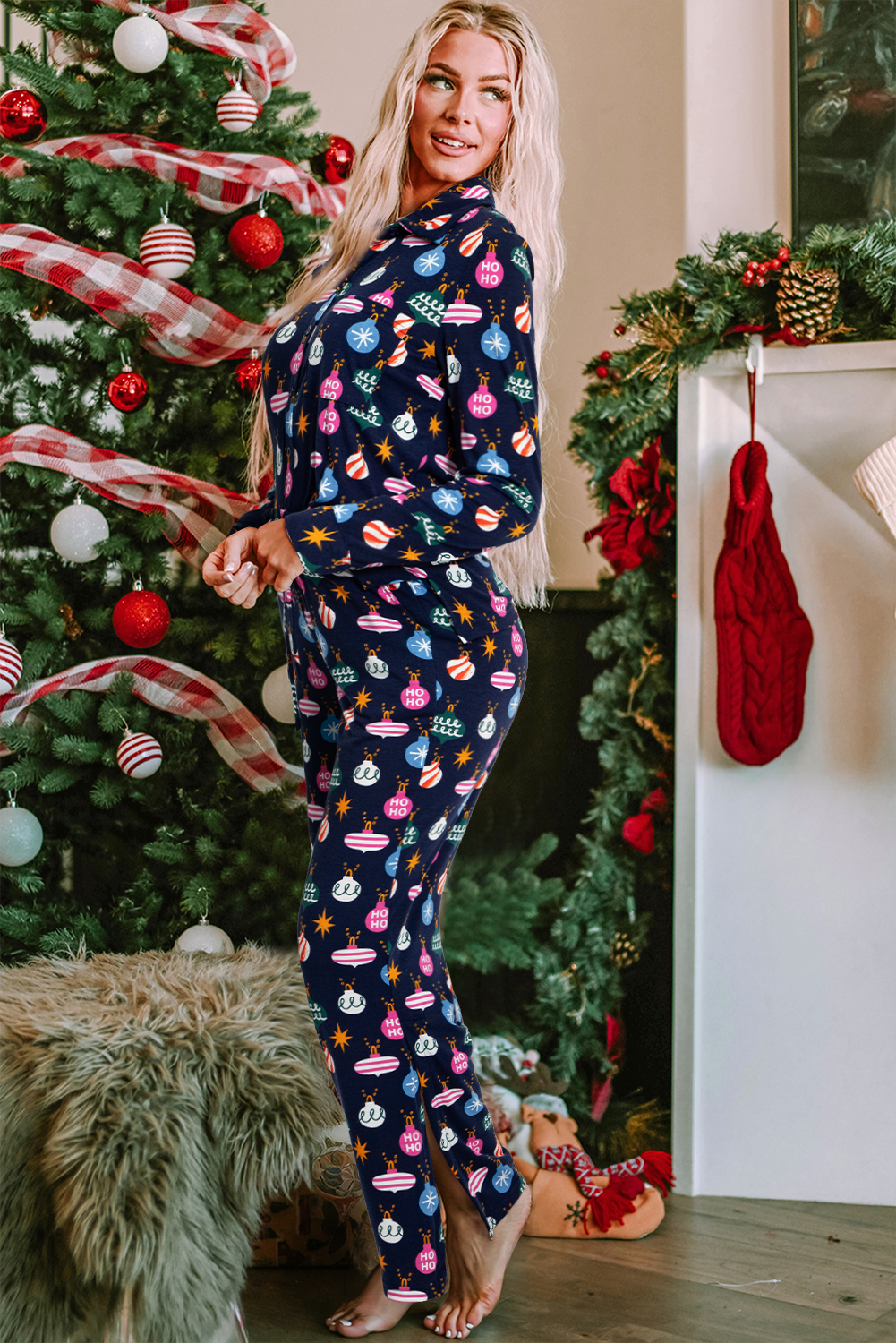 Mazie Christmas Lights Print Shirt