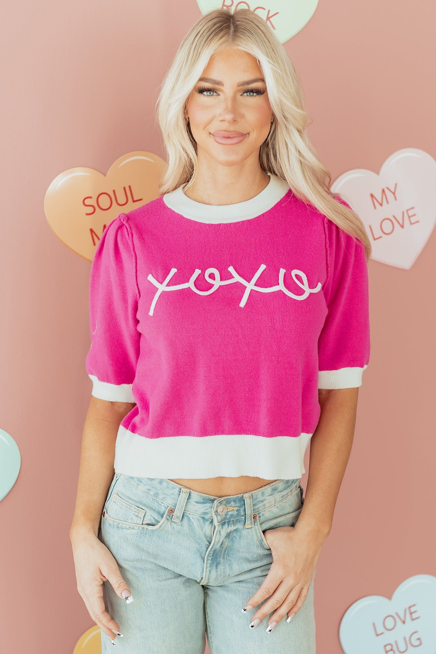 Isla Short Puff Sleeve Sweater