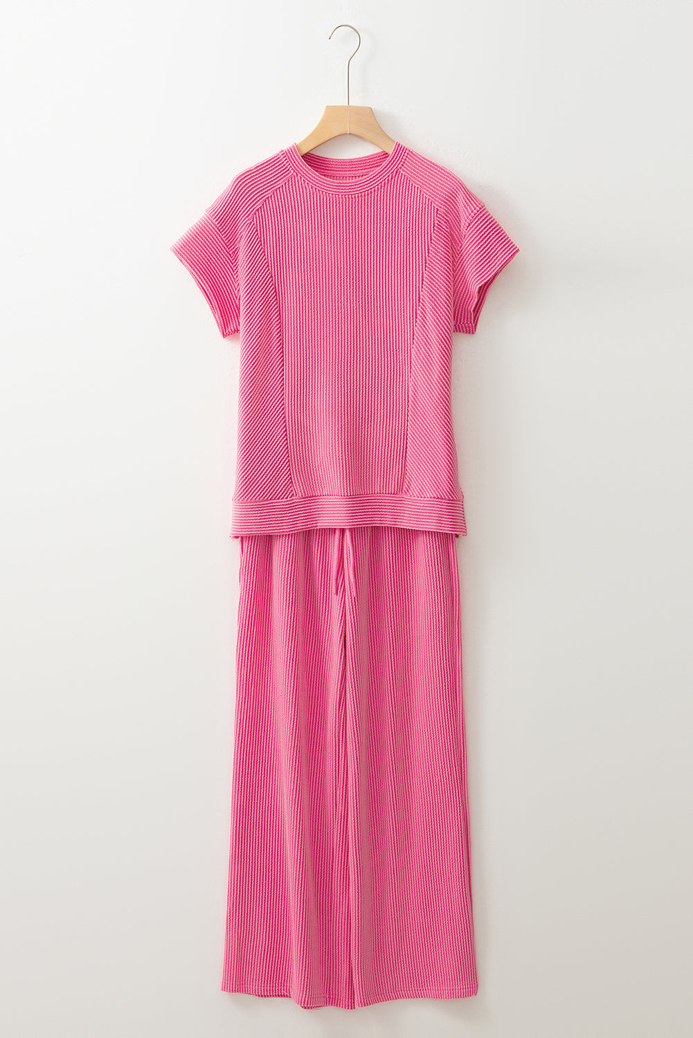 Leilany Corded Knit Short Sleeve Set