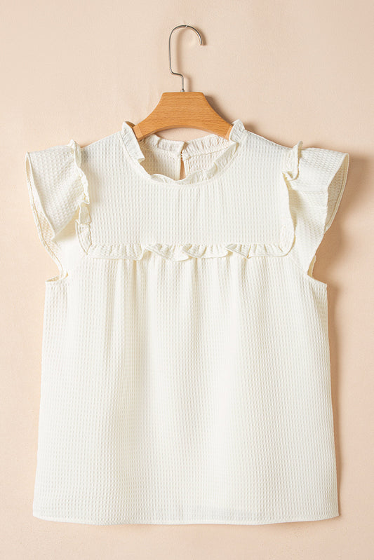 Ava Trim Waffle Knit Blouse