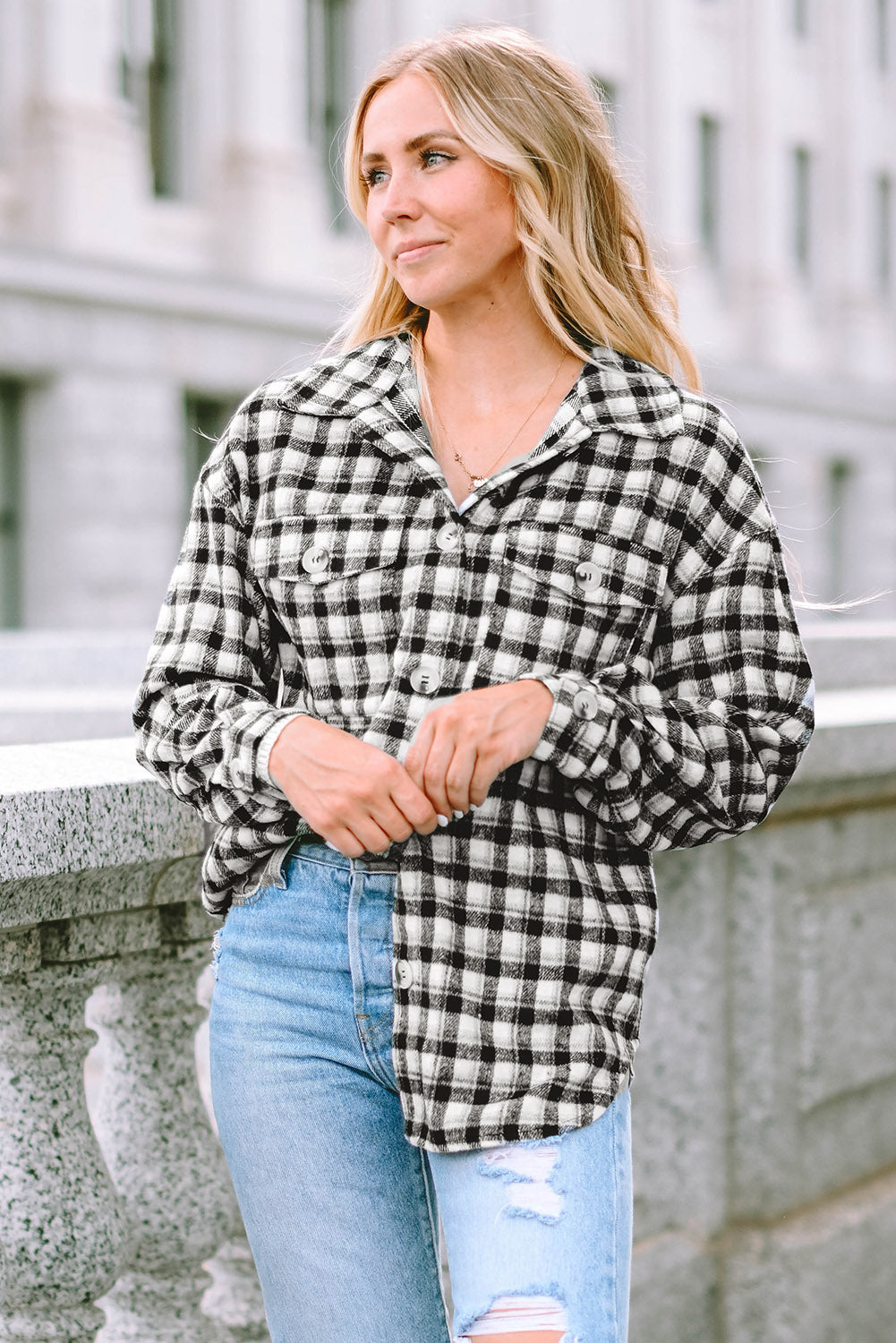 Ava Print Chest Tunic Shacket