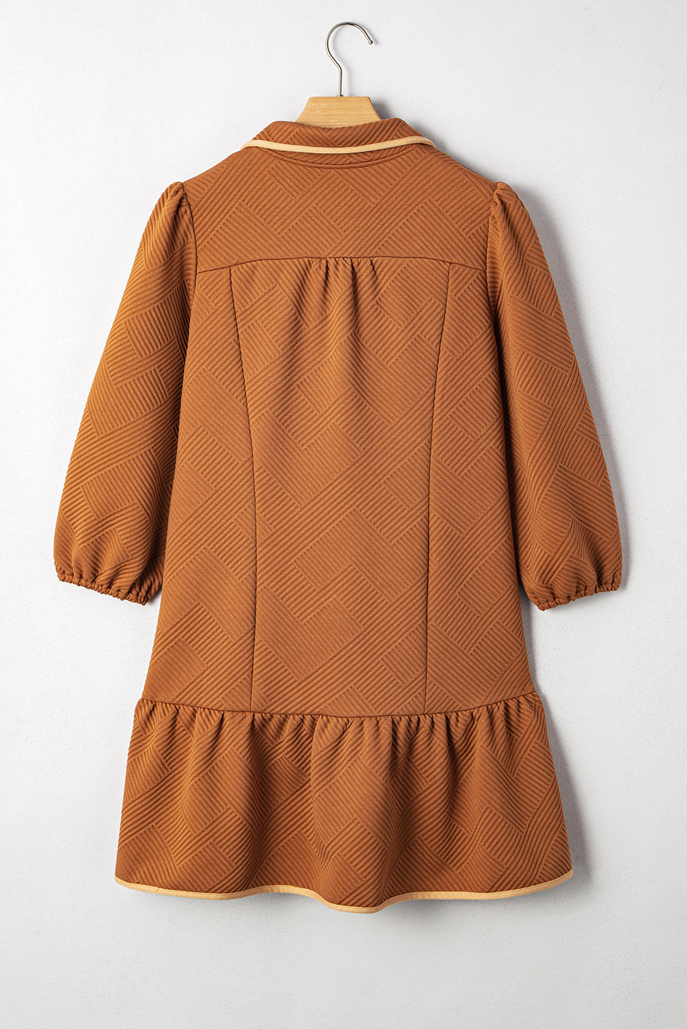 Danielle Zip Collar Textured Mini Dress