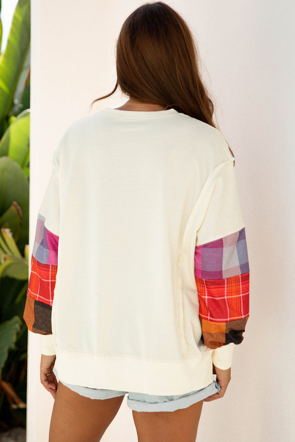 Anika Seam Patchwork top Long Sleeve Top