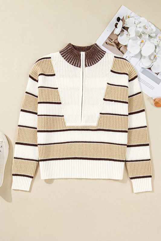 Gloria Zip Drop Shoulder Sweater