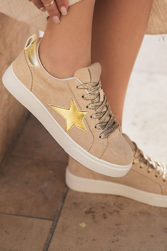 Emily Patchwork Lace Up Sneakers