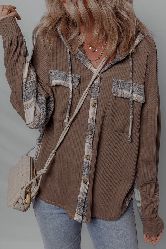 Marceline Down Drawstring Hooded Shacket