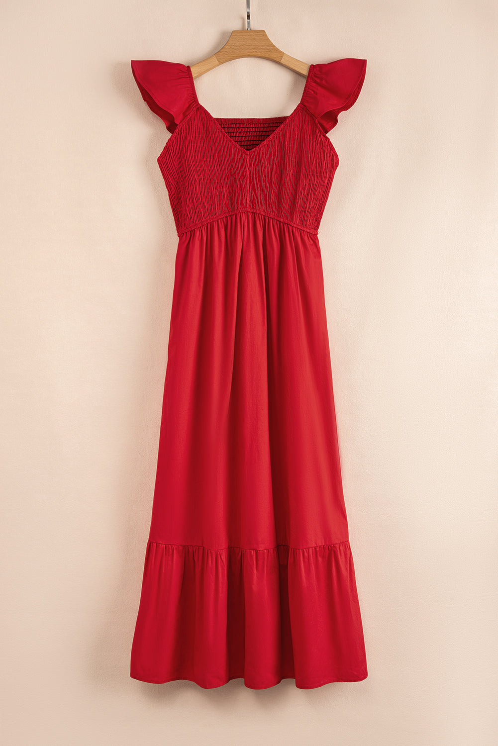 Ashlyn Flutter Sleeve Smocked Bodice Maxi Dress