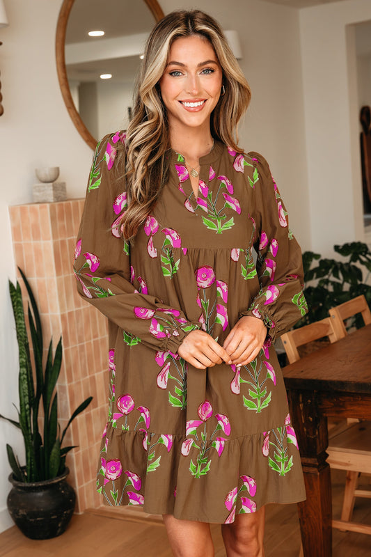 Kelly Hem Puff Sleeve Dress