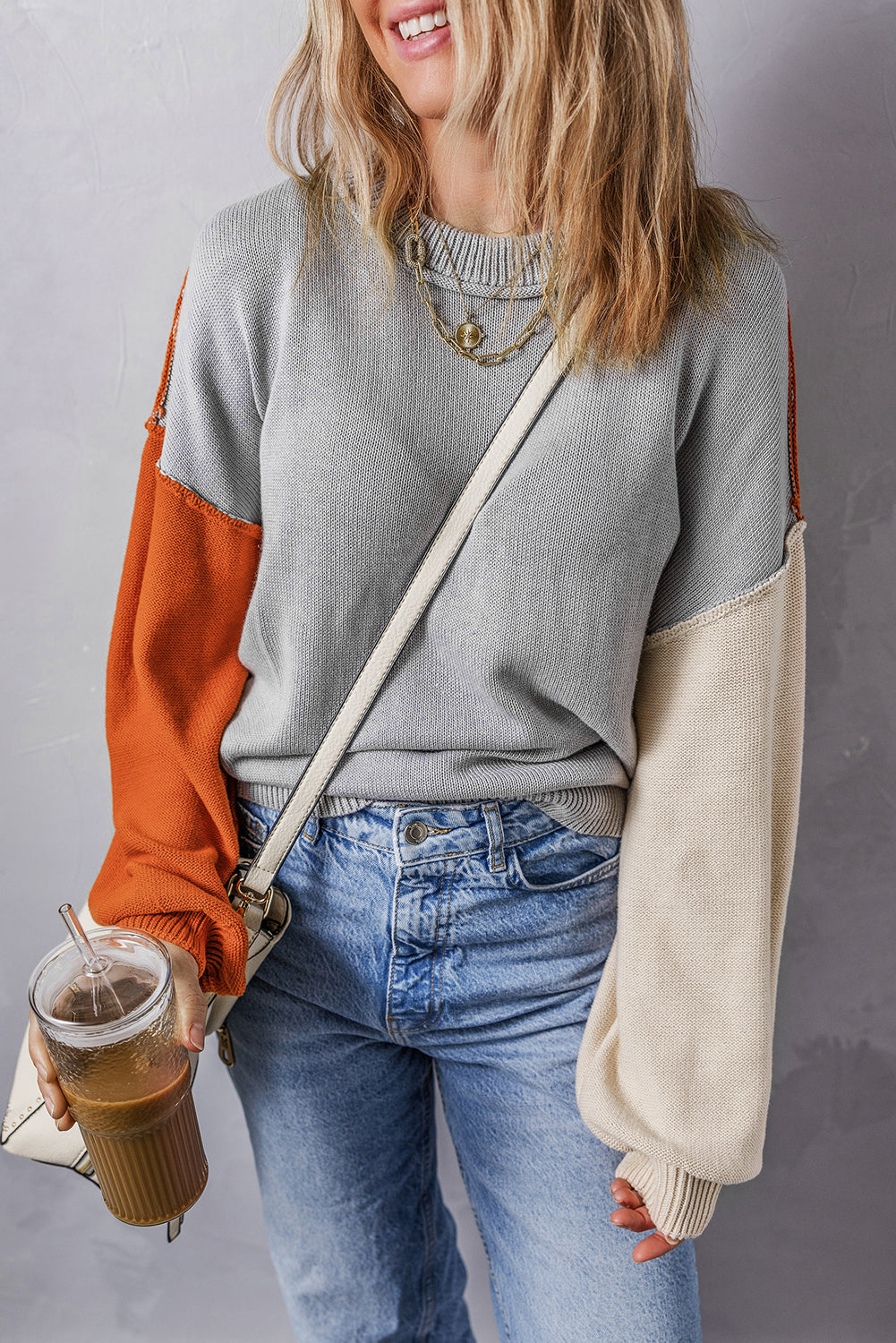 Alejandra Sleeve Ribbed Trim Sweater