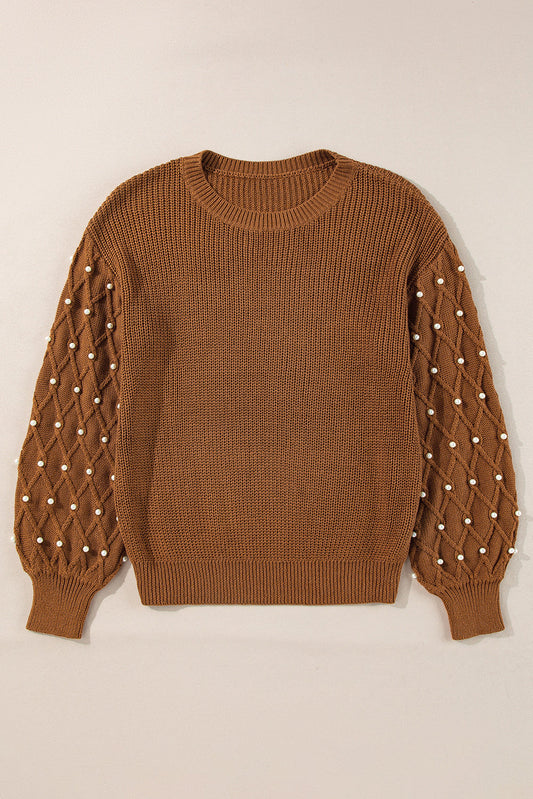 Evelyn Beaded Drop Shoulder Sweater