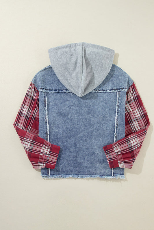Olivia Hooded Raw Hem Jacket