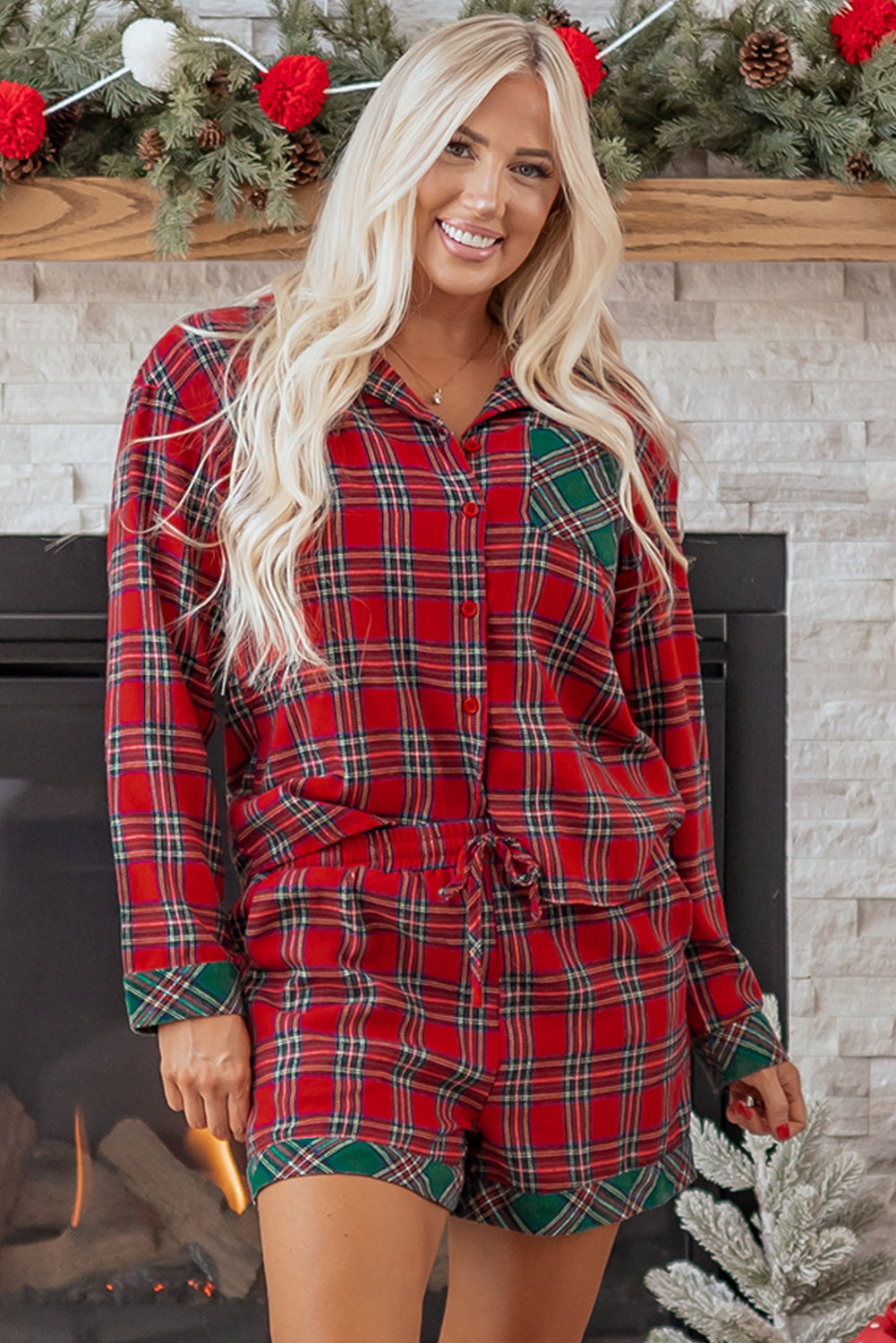 Lananina 2pcs Pajama Set Long Sleeve Top