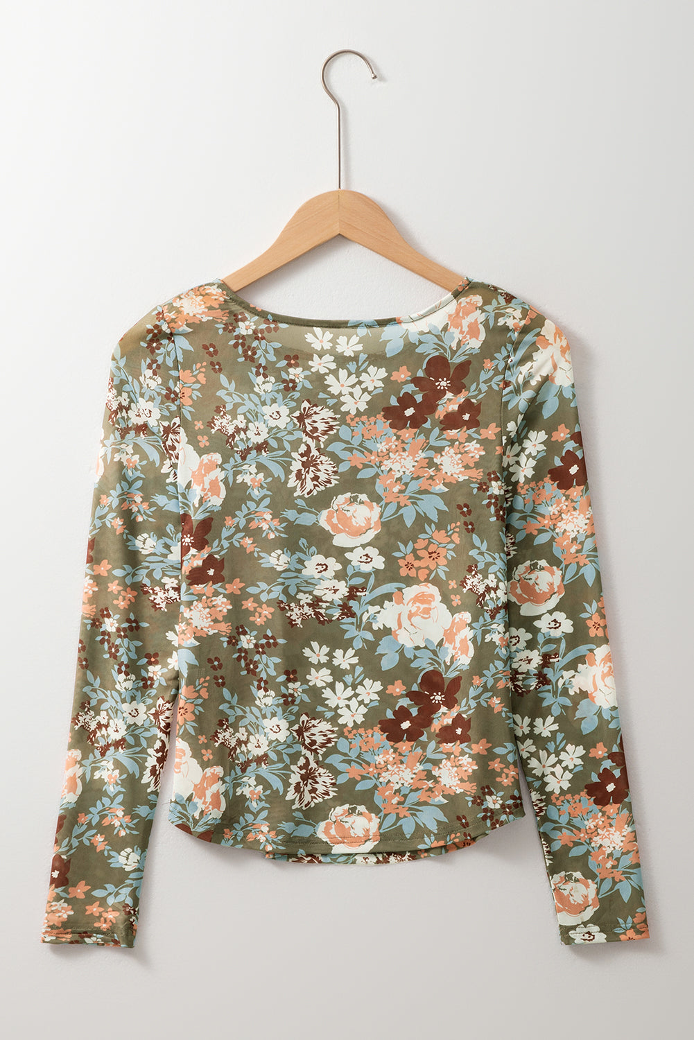 Monroe Print Mesh Fitted Long Sleeve Top