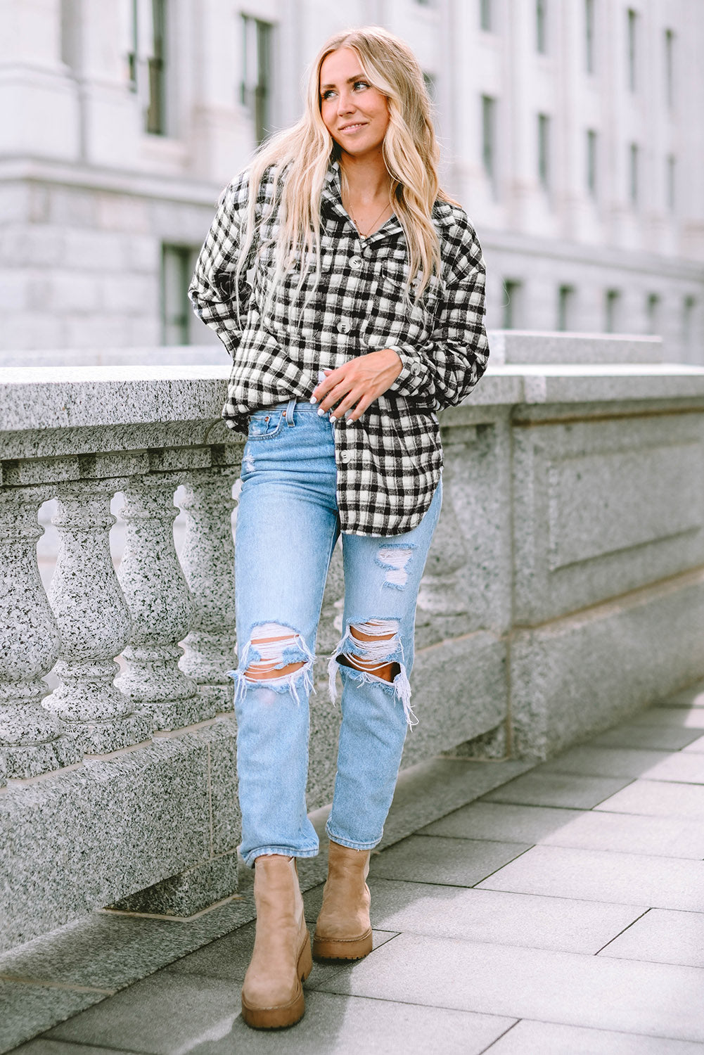 Ava Print Chest Tunic Shacket