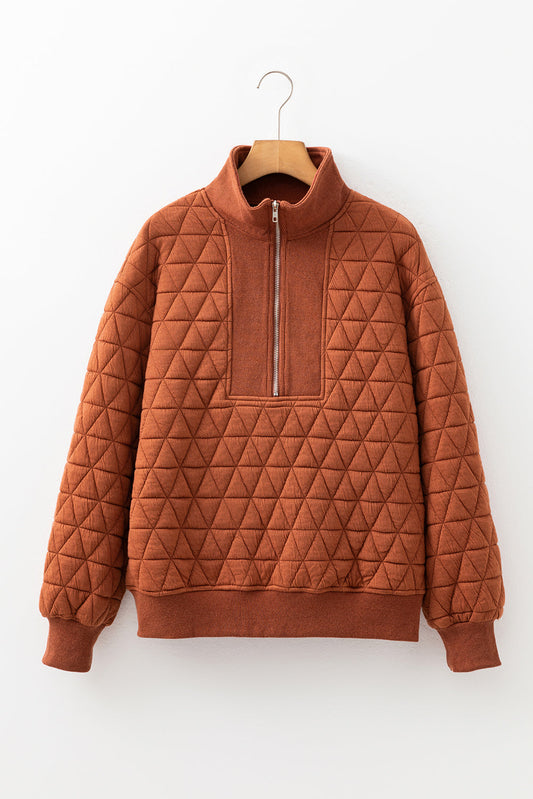 Yavita Half Zipped Loose Sweatshirt