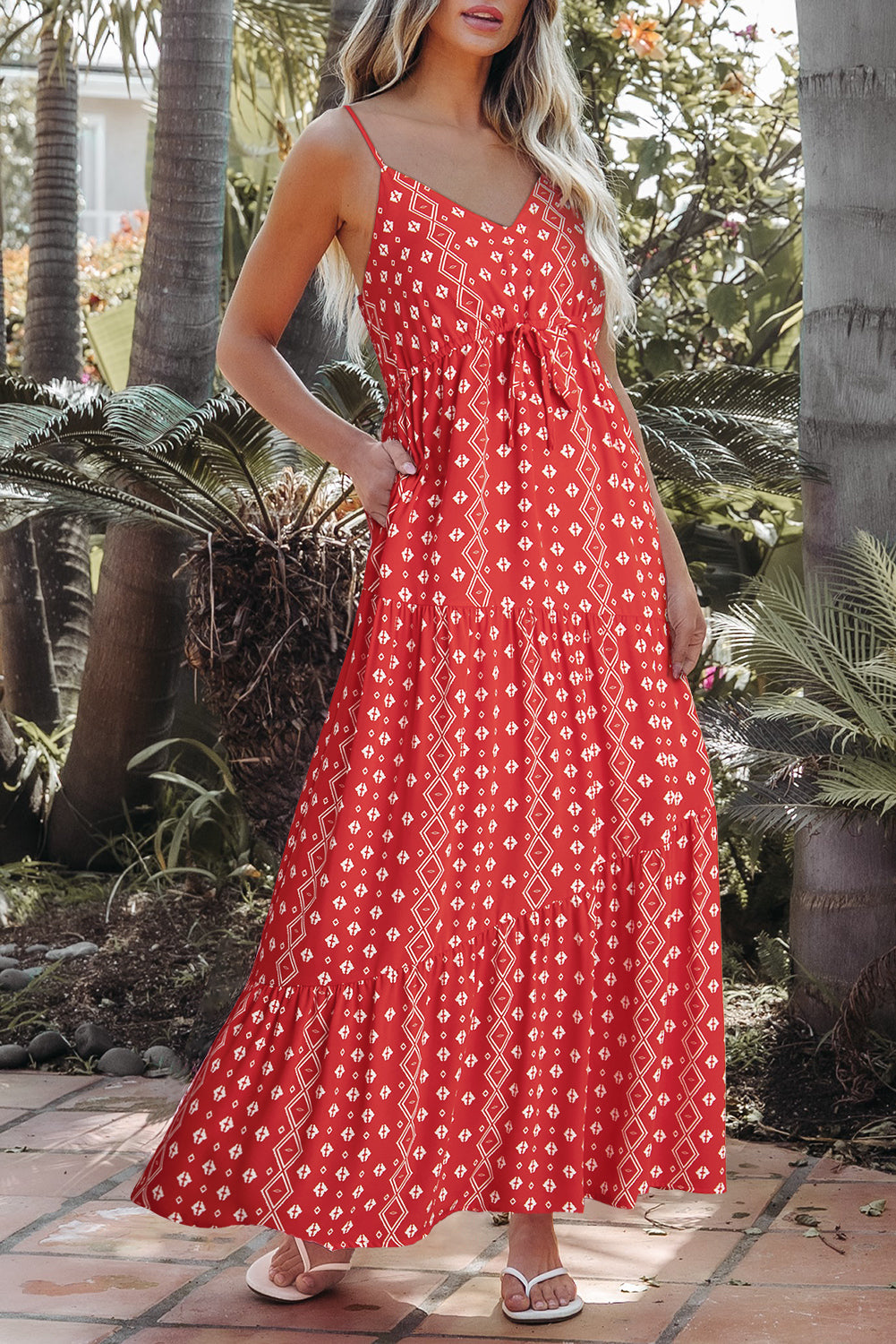 Nevaeh Straps Drawstring Maxi Dress