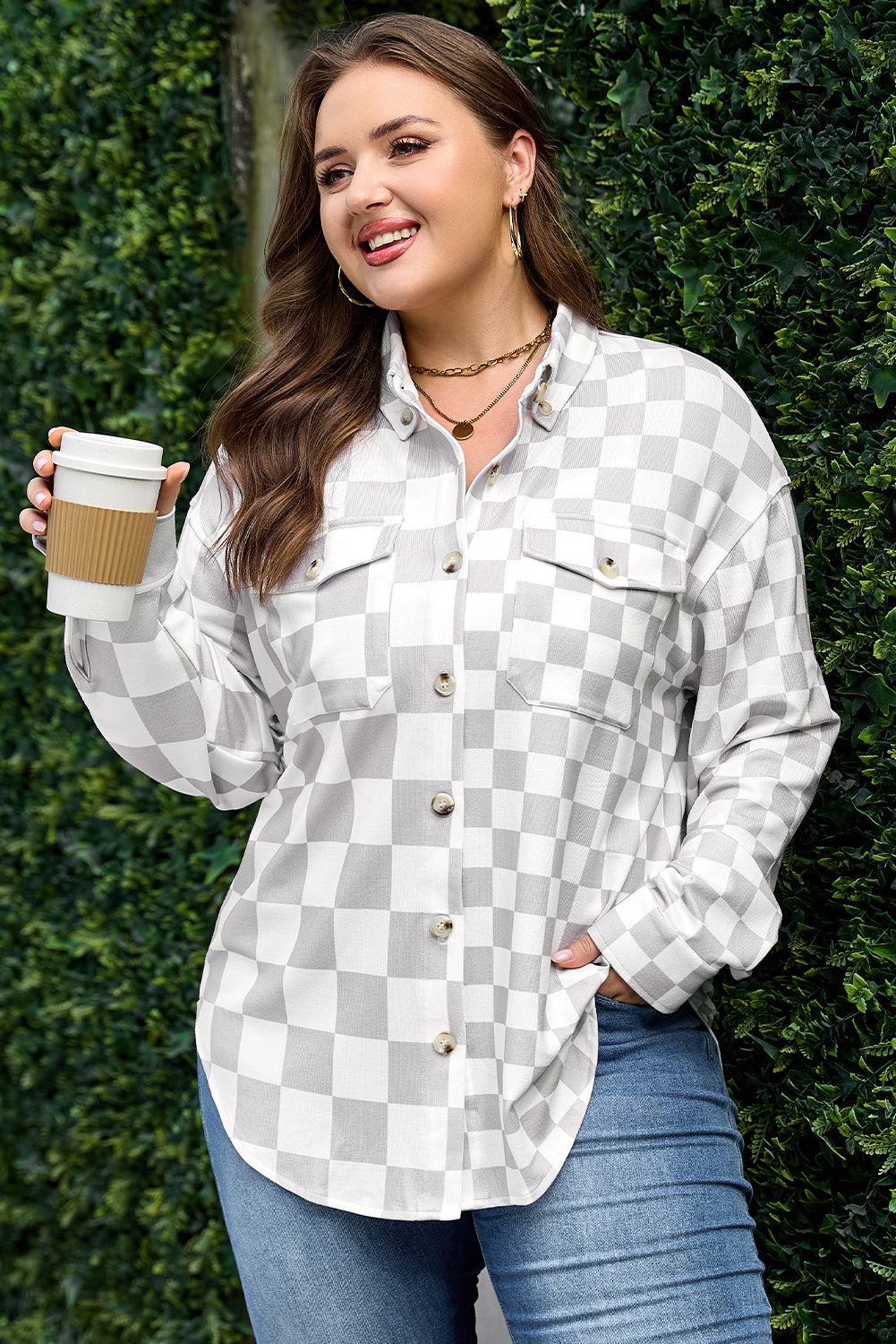 Emily Down Casual Western Plus Jacket